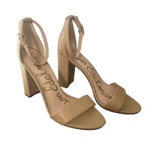 Sam Edelman Women Yaro Ankle Strap Sandal Heel Classic Nude Leather US Size 10